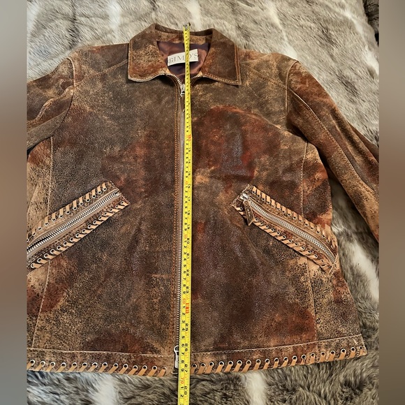 Men’s GIMO’S 100% pelle leather jacket medium small brown tan - Picture 13 of 16